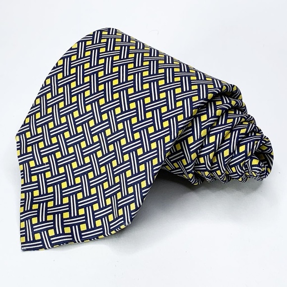 Barneys New York Other - Barneys New York Tie Yellow/Blue Silk Weave
